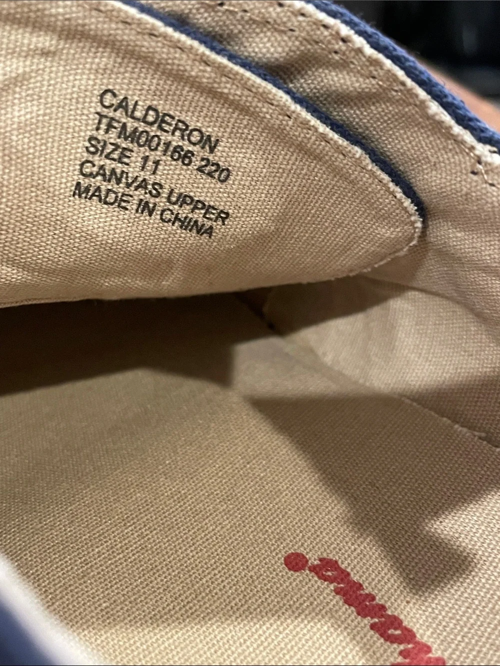 Tommy Bahama Navy Canvas Boat Shoes with Tan Laces